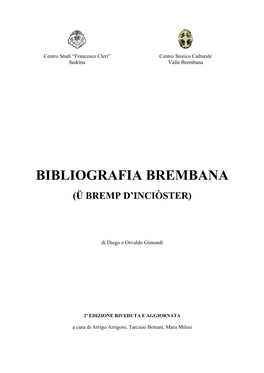 Bibliografia Brembana (Ü Bremp D’Inciòster)