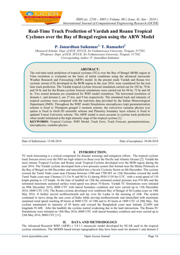 Real-Time Track Prediction of Vardah and Roanu Tropical Cyclones Over the Bay of Bengal Region Using the ARW Model