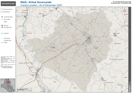 IRAQ - Kirkuk Governorate for Humanitarian Purposes Only REFERENCE MAP Production Date : 23 December 2020