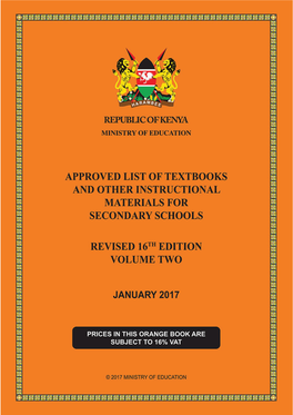 Approved List of Textbooks and Other Instructional Materials for Secondary Schools