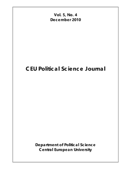 CEU Political Science Journal