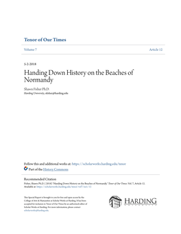 Handing Down History on the Beaches of Normandy Shawn Fisher Ph.D