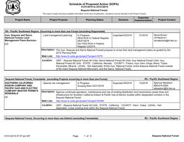 SOPA) 01/01/2019 to 03/31/2019 Sequoia National Forest This Report Contains the Best Available Information at the Time of Publication