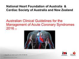 Australian Clinical Guidelines for the Management of Acute Coronary Syndromes 2016 [1]