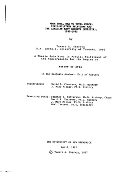 Of Canada Du Canada Acquisitions and Acquisitions Et Bibliographie Services Services Bibliographiques 395 Wellington Street 395