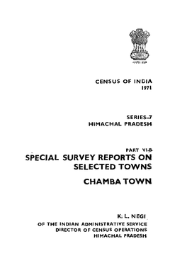 Special Survey Reports on Selected Towns, Chamba Town, Part VI-B