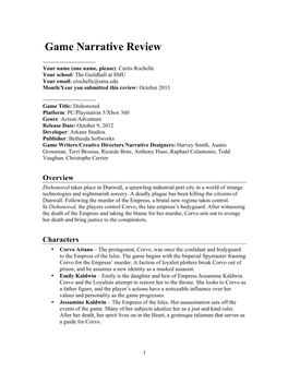 Game Narrative Review