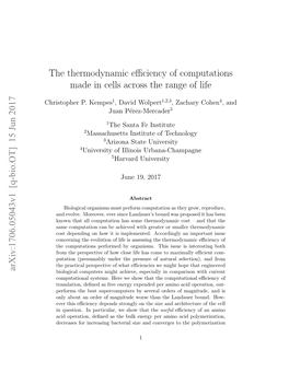 The Thermodynamic Efficiency of Computations Made in Cells Across