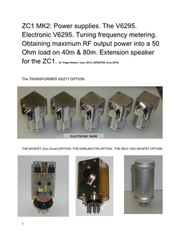ZC1 MK2: Power Supplies. the V6295. Electronic V6295