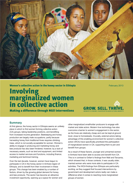 Involving Marginalized Women in Collective Action Making a Difference Through NGO Interventions