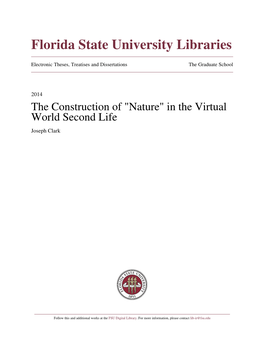 The Construction of Â•Œnatureâ•Š in the Virtual World Second Life