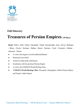 Treasures of Persian Empires (18 Days)