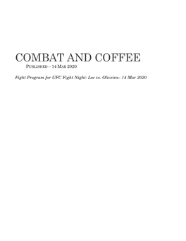 Combat and Coffee Published – 14 Mar 2020