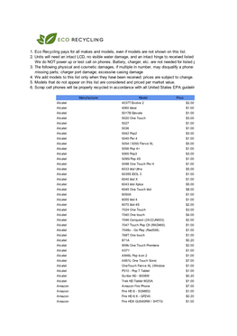 1. Eco Recycling Pays for All Makes and Models, Even If Models Are Not Shown on This List