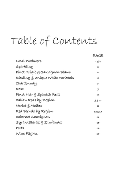 Table of Contents