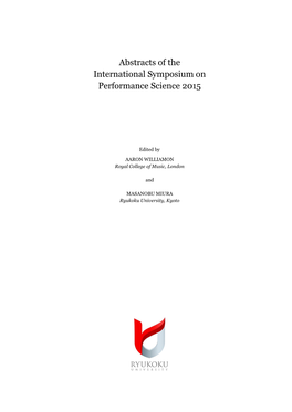 International Symposium on Performance Science 2015