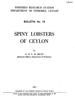 Spiny Lobsters of Ceylon