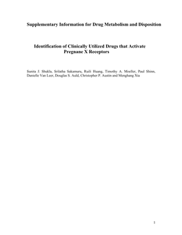 Supplementary Information for Drug Metabolism and Disposition