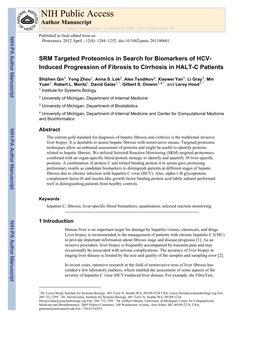 NIH Public Access Author Manuscript Proteomics