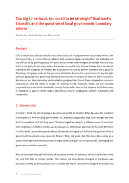 Scotland's Councils and the Question of Local