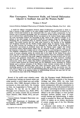 Plate Convergence, Transcurrent Faults, and Internal Deformation