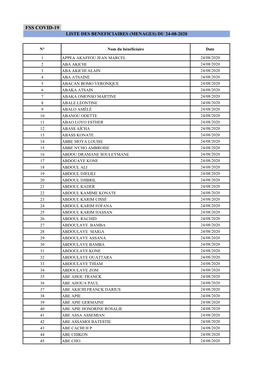 FSS COVID-19 Du 24 Août 2020