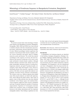 Mineralogy of Gondwana Sequence in Barapukuria Formation, Bangladesh