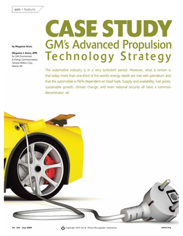 GM's Advanced Propulsion Technology Strategy