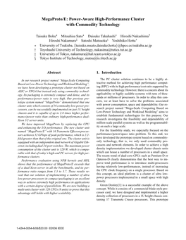 Power-Aware High-Performance Cluster with Commodity