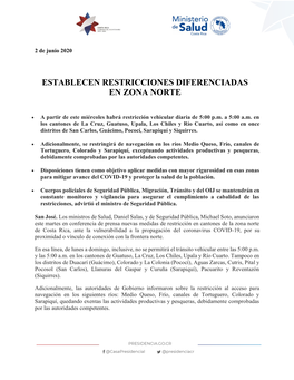 Establecen Restricciones Diferenciadas En Zona Norte