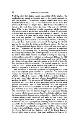 Norfolk, Called the Duke's Palace, Was Sold in Lots for £5,055. the Local Militia Act Passed in July, and Many of the Volunteers Transferred to It Their Services