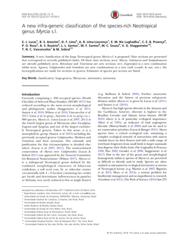 A New Infra-Generic Classification of the Species-Rich Neotropical Genus Myrcia S.L