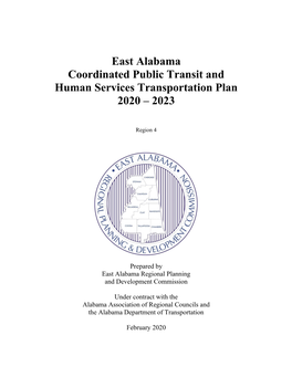 East Alabama Coordinated Public Transit and Human Services Transportation Plan 2020 – 2023