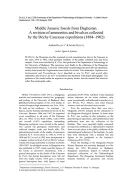 Middle Jurassic Fossils from Daghestan. a Revision of Ammonites and Bivalves Collected by the Déchy Caucasus Expeditions (1884–1902)
