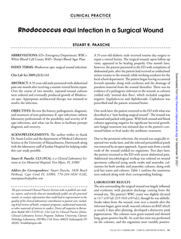 Rhodococcus Equi Infection in a Surgical Wound