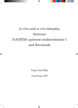 In Vitro and in Vivo Interplay Between NAD(P)H: Quinone Oxidoreductase 1 and ﬂavonoids