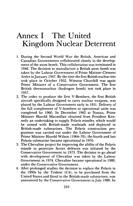 Annex I the United Kingdom Nuclear Deterrent L