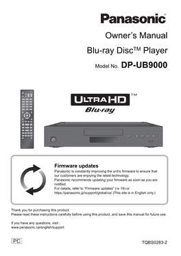 Owner's Manual Blu-Ray Disctm Player