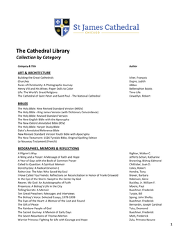 The Cathedral Library Collection by Category