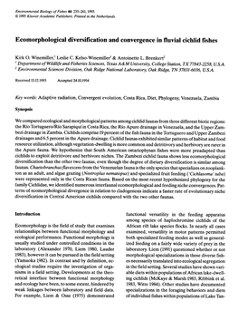 Ecomorphological Diversification and Convergence in Fluvial Cichlid Fishes