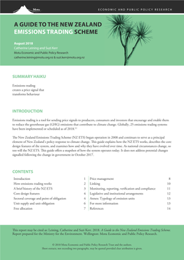 A Guide to the New Zealand Emissions Trading Scheme