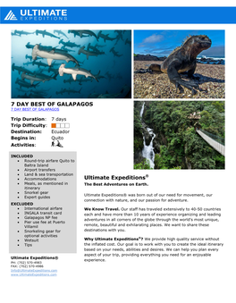 7 DAY BEST of GALAPAGOS Ultimate Expeditions®