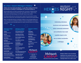 Be a Hero—Invest in Michigan's Children