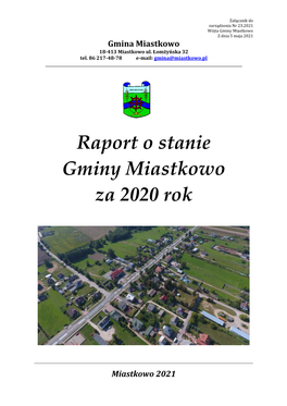 Załącznik Do Zarządzenia Nr 23.2021 Wójta Gminy Miastkowo Z Dnia 5 Maja 2021 Gmina Miastkowo 18-413 Miastkowo Ul