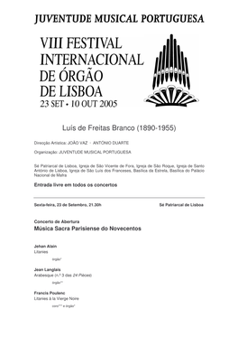 Luís De Freitas Branco (1890-1955)