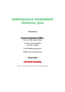 Compendium of Environment Statistics, 2015