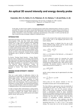 An Optical 3D Sound Intensity and Energy Density Probe