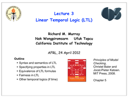 Lecture 3 Linear Temporal Logic (LTL)