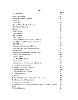 CONTENTS S No. Chapters PAGE No. 1. India's Neighbours 1 2. South