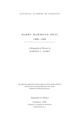 Harry Hammond Hess